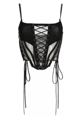 Monse - Lace-Up Sheer Bustier Top