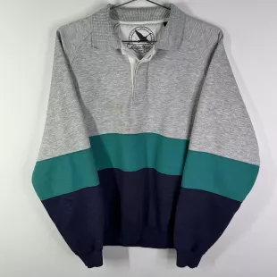 Men's Grey and Navy Sweatshirt