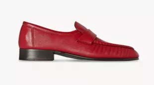 Soft Loafer in Leather in Cardinal Red
