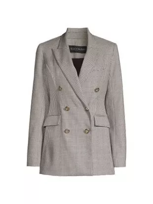 Toccin - Mia Double-Breasted Houndstooth Blazer