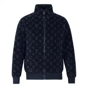 Louis Vuitton - LV Monogram Jacquard Fleece Zip-Through Jacket Blue 1A8ECV