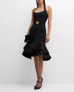 elegant black wedding dress A-Line Tulle Open Back Black Gothic Wedding Dresses COCOMELODY CW2338, 45 Days / Black / US10-UK12-EUR40 main image 1