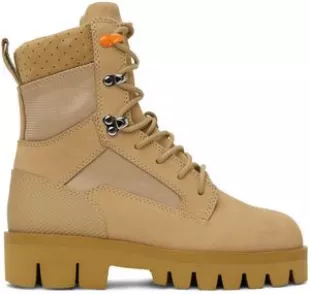 Beige Military Boots