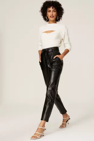 Peter Som Collective - Belted Faux Leather Pants