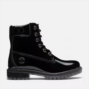 x Jimmy Choo 6 Premium Boots Patent Black