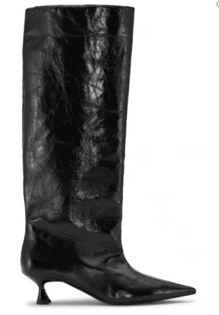ganni - Black Soft Slouchy High Shaft Boots