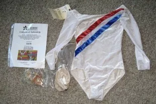 AUTHENTIC MOVIE WORN PROP LUCY LIU CHARLIE'S ANGELS FULL THROTTLE GYMNASTIC SUIT