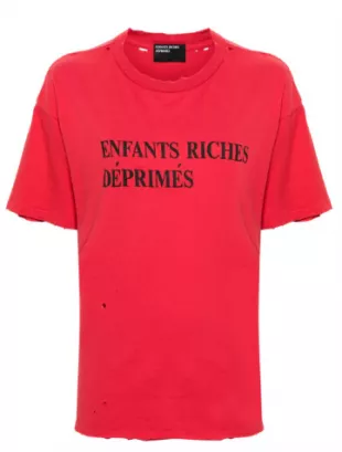 Enfants Riches Deprimes - Red Distressed Classic Logo T Shirt