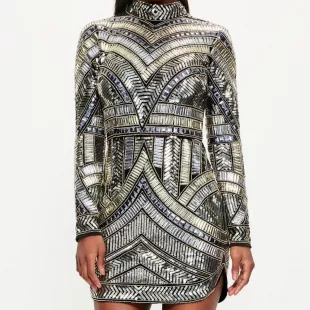 Women's Black and Gold Dress