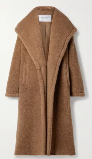 Apogeo Oversized Camel Hair and Silk Blend Fleece Coat