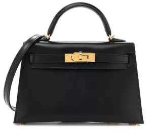 Sellier 20 Bleu Brume Chevre Gold Hardware