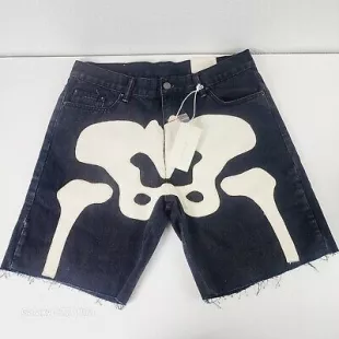 mnml.la - Skeleton Denim Black Shorts