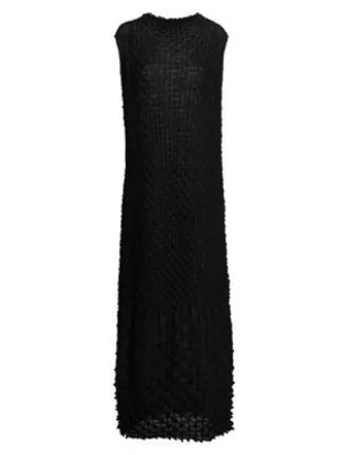 Crosshatch Pleat Midi Dress