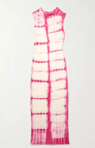 Tie-Dyed Cotton And Cashmere-Blend Jersey Maxi Dress In Pink