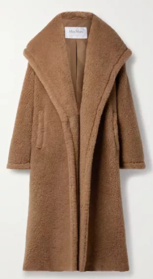 Apogeo Oversized Camel Hair and Silk Blend Fleece Coat