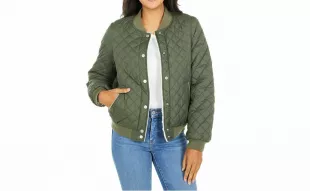 UGG Reversible Quilted & Faux Shearling Bomber Jacket In Olive