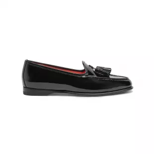 Black Patent Leather Andrea Tassel Loafer