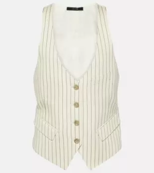 Pinstriped Wool and Silk Vest