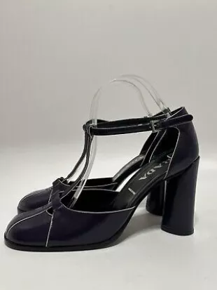 VTG PRADA PURPLE LEATHER T STRAP LEGALLY BLONDE HEELS 39  | eBay