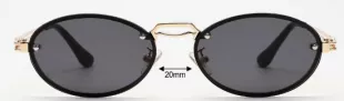 1pc Vintage Small Oval Frame Metal Leg Punk Style Sunglasses For Men And Women, Outdoor Travel women's sunglasses