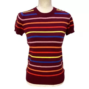 Modcloth - Charter School Sweater Burgundy Stripe