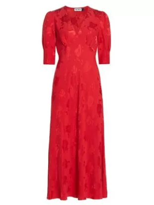 Zadie Floral-Jacquard Midi-Dress