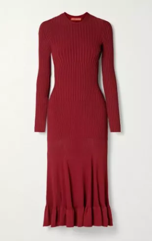 Seyrig Ribbed-knit Midi Dress