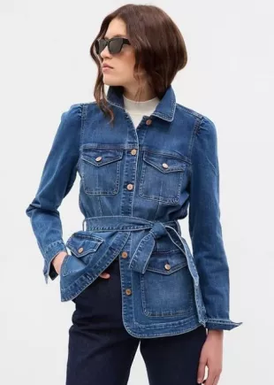 Puff Sleeve Denim Jacket