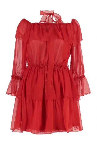 Gucci - Ruffled Off Shoulder Dress