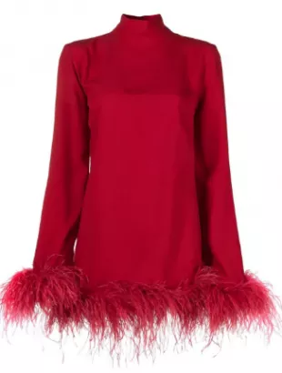 Taller Marmo - Feather Trim Mini Dress