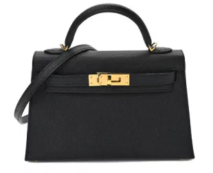 Kelly 28Cm Black Epsom Sellier Bag