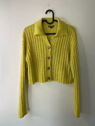 Wild Fable - Yellow Cropped Cardigan Sweater