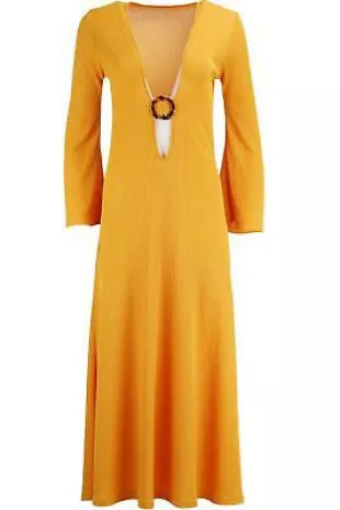 Dodo Bar Or - Maya Cut-Out Knit Dress In Yellow