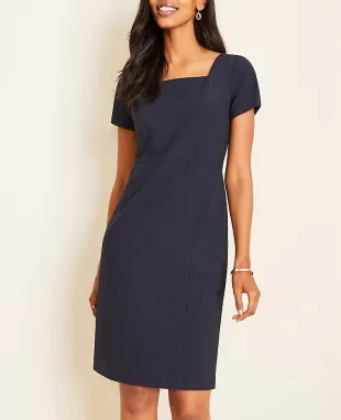 Ann Taylor - The Petite Square Neck Sheath Dress