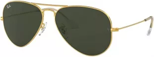 RB3025 Classic Aviator Sunglasses, Matte Gold/Green Mirrored Fuchsia, 58 mm