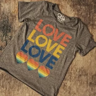 Triblend Crew Neck Love Tee in Streaky Grey