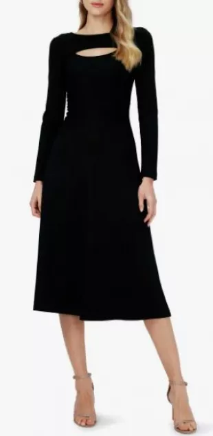 Andreina Keyhole Cutout Long Sleeve Sweater Dress