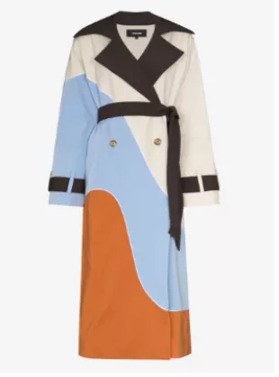 Wave Double-Breasted Trench Coat