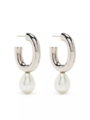Pearl Detail Hoop Earrings