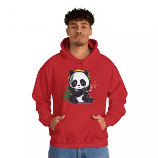 Weed Smoking Panda Marijuana Cannabis Ma­roon Hood­ie worn by Bruce Sun (Sam Song) in The Broth­ers Sun TV se­ries (Sea­son 1) Unisex Heavy Blend™ Hooded Sweatshirt