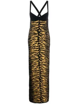 Zebra Pattern Jacquard Dress