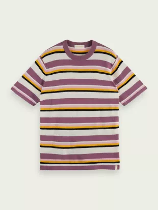 Linen Blend Striped T Shirt