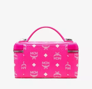 Neon Pink Coated Canvas Rockstar Vanity Case Box Bag