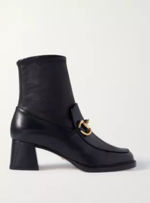 Horsebit-Detailed Leather Ankle Boots