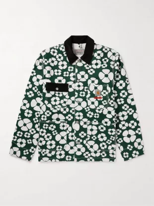 Marni + Carhartt WIP Corduroy-Trimmed Floral-Print Cotton-Canvas Jacket