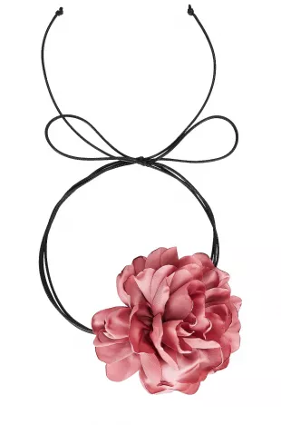 Rose Flower Necklace in Pink