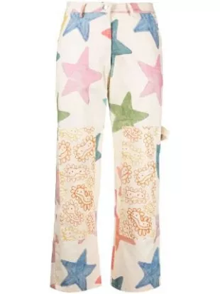 Strada Star-Print Cropped Trousers
