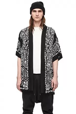 Bandana Print Kimono, One Size