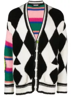 cardigan en maille intarsia - Noir