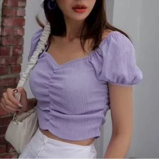 Dazy Cropped Shirt in Lilac